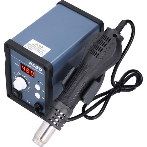 Station de dessoudage, kit de réparation avec affichage numérique réglable et pistolet à air chaud pour bricolage (prise européenne 220 V CA). (1/5)