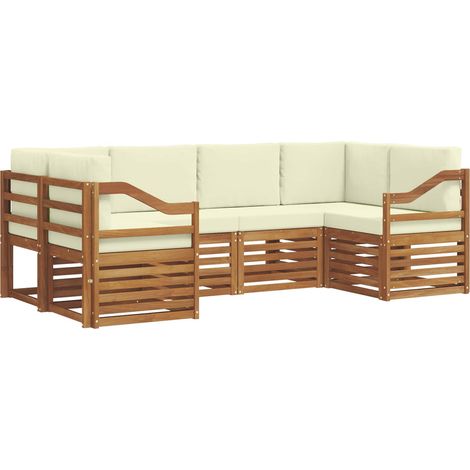 Outdoor Sofa Set 6 pcs Natural and Cream vidaXL (1/5)