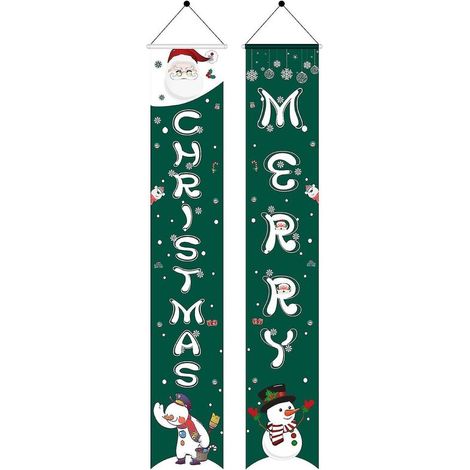 Bannière Joyeux Noël Signe de Noël compatible avec le porche de la maison de fête (1/5)