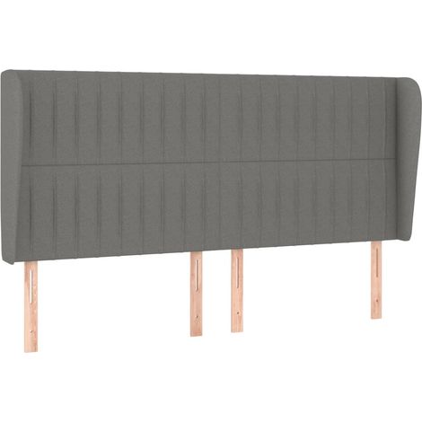 Maison Exclusive - Testiera ad Orecchio GrigioScuro 203x23x118/128cm in Tessuto