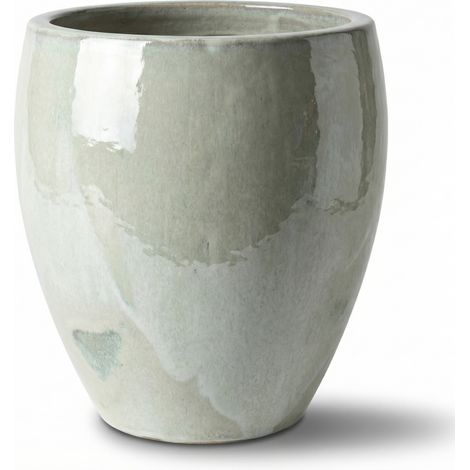 Provencelia Pflanzkübel Lafontaine Ø28 cm Höhe 32 cm frostbeständig, keramisch, handgefertigt, Perle (1/5)
