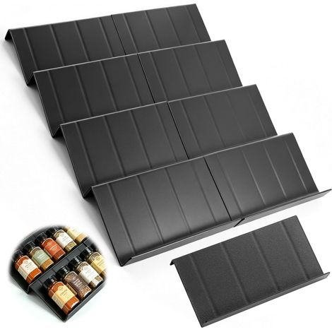 8 Pièces Rangement Epices Cuisine Tiroir, Organisateur Porte Épices Réglable de 23 cm à 46 cm, Extensible Range Epices pour Placards et Tiroirs de Cuisine (1/5)