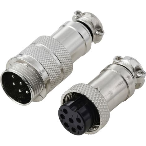 TRU COMPONENTS TC-13895616 Connecteur rond mâle, Contact femelle Nombre total de pôles: 7 Série (con