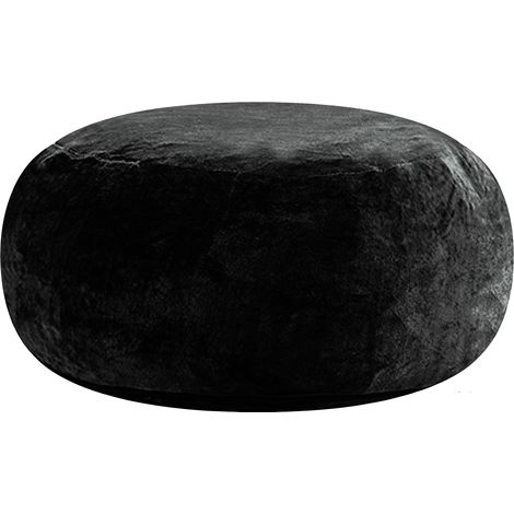 Pouf géant convertible 4FT noir en mousse, fauteuil lounge confortable et lit d'appoint pour adulte, idéal petit espace, chambre et salon  CHICFURN (1/5)