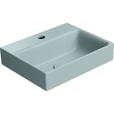 Lavabo en céramique NUBES 40x32cm, bord inférieur groud, ghiaccio mat (1/3)