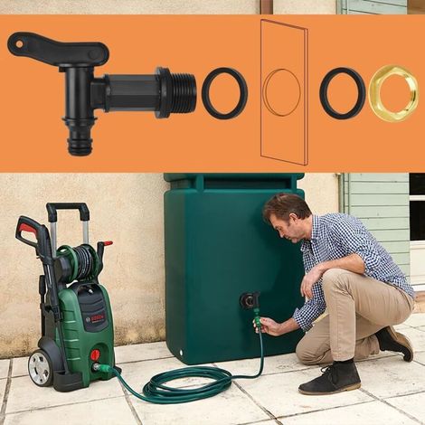 BEBUSINGOTO Robinet Cuve Plastique, 2 Pièces robinets de rechange en plastique, robinet de sortie pour réservoir IBC, Robinet de Jardin, Raccord Cuve, Robinet Recuperateur Eau De Pluie