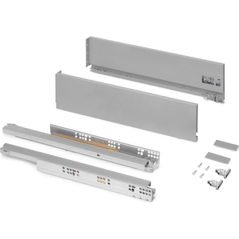Cassetto esterno Vertex 40 kg altezza 131 mm, ProfonditC 500, Verniciato alluminio, Acciaio 3171325 EMUCA