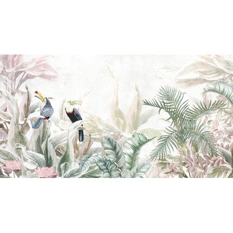 Papier peint panoramique - Forêt Tropicale Toucans - 130 cm x 69 cm (1/2)