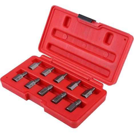 Extracteur, jeu d'extracteurs de vis de 10 pièces de 3,2 à 10,3 mm pour enlever les goujons endommagés rouillés, extracteur de vis endommagé