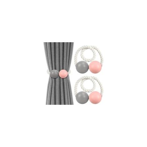Magnetische Gardinenhalter, Gardinenclips aus Holz (Paar), robuste und langlebige magnetische Gardinenhalter mit Schlaufenkordeln, geeignet für die Dekoration von Wohnräumen und Fenstern. – Crezuo