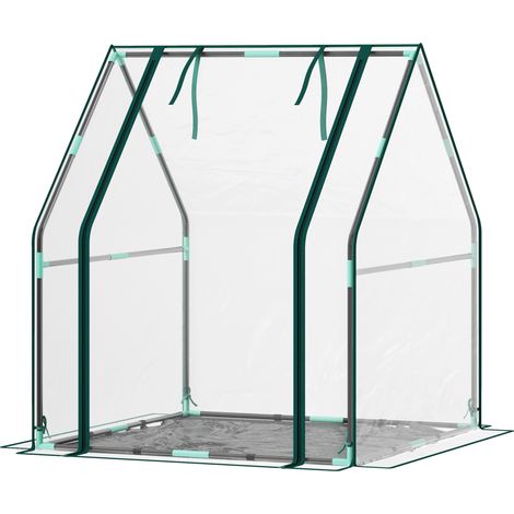Serre Outside avec fermeture éclair, base imperméable, cadre en acier 90x90x105 cm