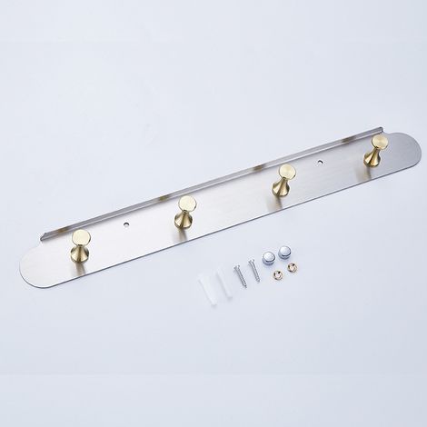 Ganci da parete in acciaio inox, appendiabiti da parete, portasciugamani, portachiavi, ganci per vestiti, appendini per porte —Argento (1/5)