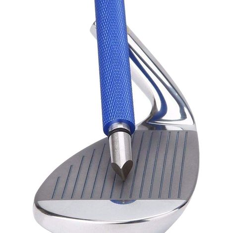 Meuleuse à rainures pour clubs de golf, outil de regarnissage et de nettoyage pour les approches et les fers - produit un effet rétro optimal - pour rainures en U et en V, 1 pièce, bleu