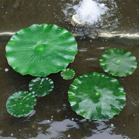 Nénuphar Artificiel - Feuille De Lotus Flottante En Mousse - Pour Bassin Jardin Piscine Aquarium - Lot De 8 (1/5)
