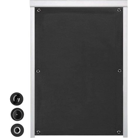Estor opaco, 115 x 60 cm, protección UV y aislamiento térmico, instalación sin taladros, poliéster, oscurecimiento total para dormitorio (1/5)