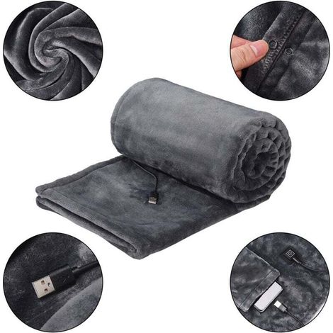 USB Heated Blanket 5V 135x79 cm Dark Gray for Comfort and Warmth (1/4)