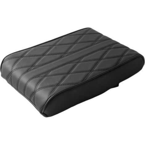 Coussin de console centrale universel, housse d'accoudoir en cuir et mousse à mémoire de forme (noir)