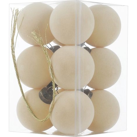 Boule De Noel En Velours - 4 Cm - Flocage Doux - Résistant Aux Chocs - Pour Arbre De Noël, Rampe, Mariage Et Décoration Intérieure - Lot De 12 (1/5)
