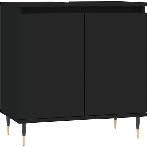 Maison Exclusive - Armoire de salle de bain noir 58x33x60 cm bois d'ingénierie (1/5)