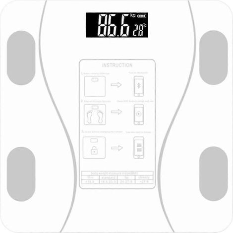 Balance impédancemètre pour la perte de poids - Balance électronique de précision intelligente spéciale pour filles - Petite balance impédancemètre blanche (1/5)
