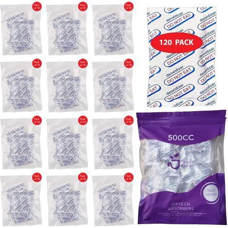 Sauerstoffabsorber, 120er-Packung, 500 ml, lebensmittelecht zur Lebensmittelkonservierung
