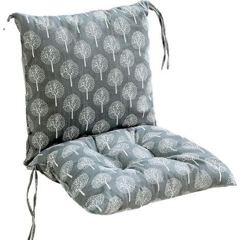 (40 x 80 cm - Lot de 2 Coussins de Chaise avec Dossier - Coussin de Dossier avec Liens - pour Chaise de Jardin et bancs, dans la Maison et Le Jardin (Gris arborescent) (1/5)