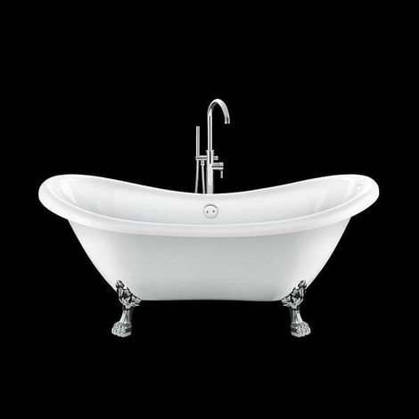 Vasca da bagno freestanding con piedini DARLINGTON Bianca 175 cm Piedini di leone Cromati