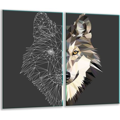 Schneidebrett aus Glas, 2x 30x52 Wolf (1/5)