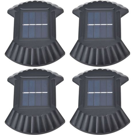 4-piece solar wall light set, waterproof multifunctional LED solar wall light, suitable for garden, outdoor, and driveway use, white light (1/4)