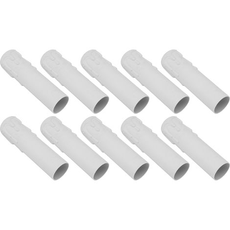Lot de 10 manchons de 10 cm (4 pouces) imitation cire vintage pour douilles de bougies de lustre, blancs (1/5)