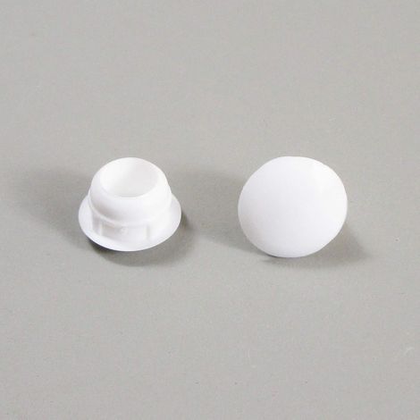 50 Bouchon Cache Obturateur, Plastique Blanc, Diamètre 10 mm, Tête Dôme, Usage Industriel