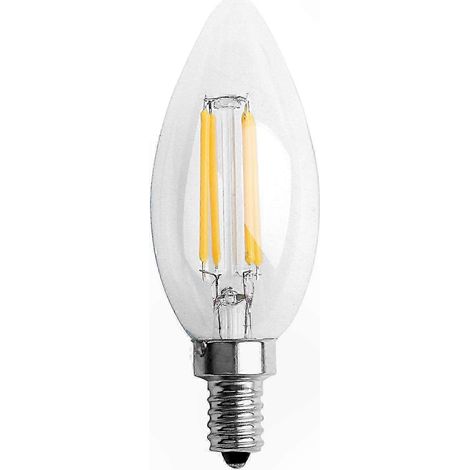 Bougie LED E12 4W COB Filament, Ampoule Décorative Dimmable, 10x3.5cm, Lot de 1, Éclairage Chaud (1/5)