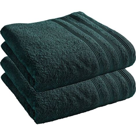 Drap de bain - COTON PUR - Spa Emeraude - 90 x 150 cm - 400 g/m² - Lot de 2 (1/4)