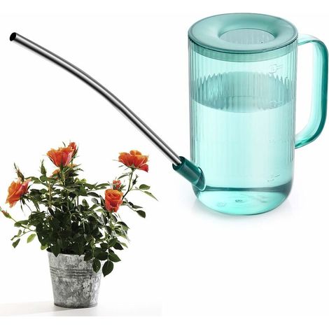 Kleine Gießkanne, Gießkanne für Zimmerpflanzen, kleine Gießkanne für Gartenpflanzen, Gießkanne mit langem Auslauf, Blumengießkanne, Innen- und Außenpflanzen, Gartenpflanzen-Werkzeug (grün) (1/5)