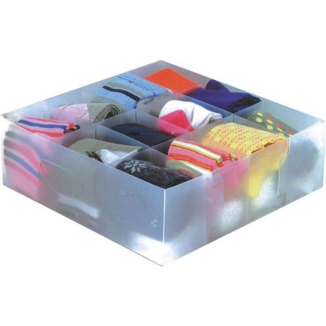 TRADE SHOP - Organizer Divisori Per Cassetti Guardaroba 30,5x30,5x10cm Salvaspazio Rigido Ripiegabile -