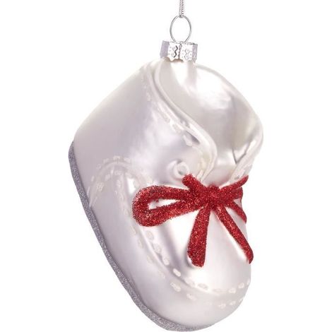 Boule de Noël en verre peinte à la main, décoration pour chaussures de bébé, 9 cm. (1/4)