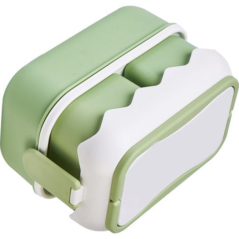 2-lagige Lunchbox aus Kunststoff, tragbar, wärmeisolierend und auslaufsicher, ideal für Schüler, Berufstätige und Avocado-Fans (1/5)