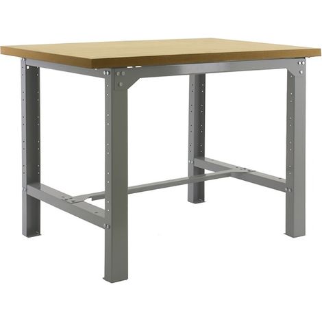 Simon Rack Etabli d’Atelier, Capacité de Charge 600 kg, 865x1800x750 mm, Bois 35 mm, Table de Travail Bricolage, Gris/Mdf - BT-6