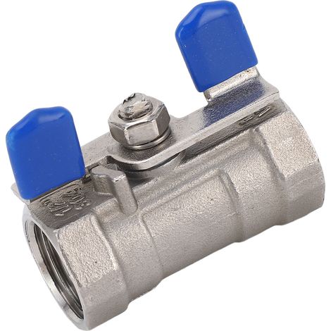 Vanne à bille 1/2" NPT DN15 en acier inoxydable 304 avec filetage femelle et poignée papillon (1/5)