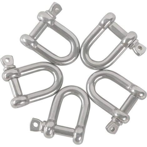 M8 D Manille 304 Acier Inoxydable D Manille Goupille Tendeur U Manille Avec Serrure 6PCS (1/5)