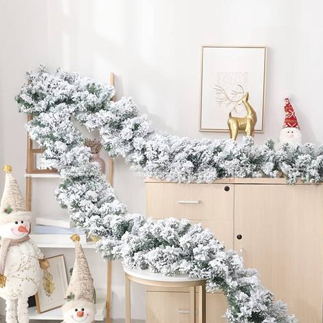 Guirlande De Noël En Cèdre Artificielle - 270 Cm - Vert - Pour Décoration Intérieure Et Extérieure - 1 Pièce (1/5)
