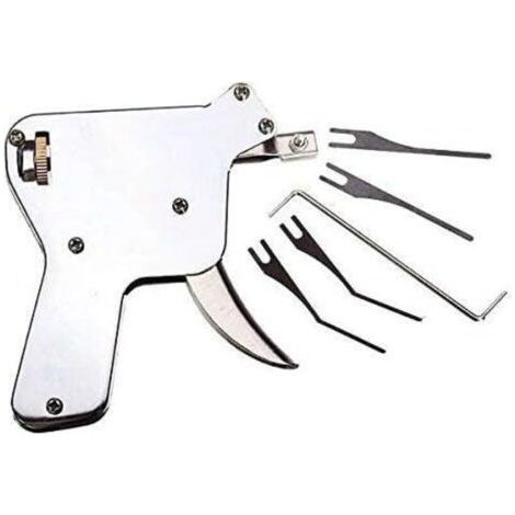 Pistolet ouvre-serrure pour serrurier – 4 lames de choix – Clé de tension incluse – Ressort puissant pour verrous à goupille (1/5)