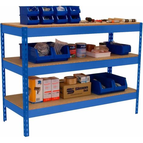 Mesa de Trabajo SIMONWORK Basic 3 902145-3 azul/madera (1/2)