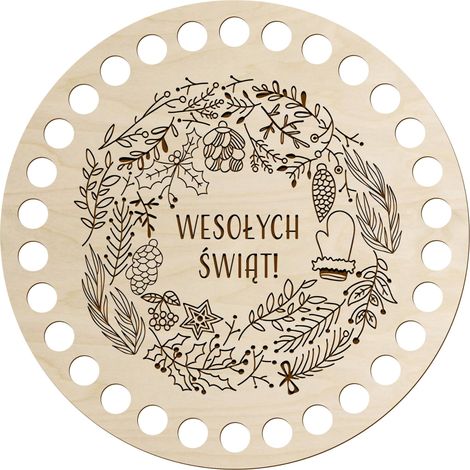 Cesto in legno con fondo forato e base per uncinetto, 15 cm, Natale (1/5)