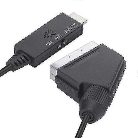 Câble adaptateur SCART vers HDMI, compatible avec les téléviseurs HD et les décodeurs, compatible avec la vidéo 1080P/720P et compatible avec les téléviseurs prenant en charge HDMI. (1/5)