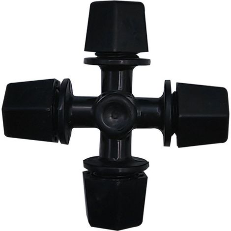 Juego de 10 goteros de riego para jardín con cuatro salidas, aspersores de jardín en forma de cruz invertida, suministros agrícolas para el ahorro de agua.