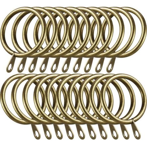 Anneaux De Rideau - Diamètre Intérieur 30 Mm - Pour Tringles 20 Mm - Laiton Vert - Lot De 20 (1/4)