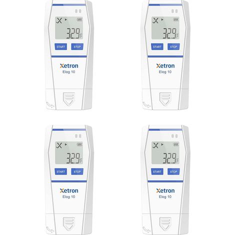 Registrador de temperatura Xetron Elog10, de -30 °C a 70 °C, 4 unidades.
