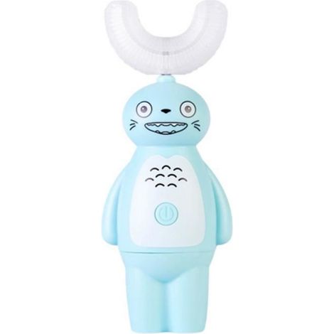 Brosse à dents électrique pour enfants en forme de U Smart Sonic Vibration 3 modes de nettoyage étanche bleu (1/4)