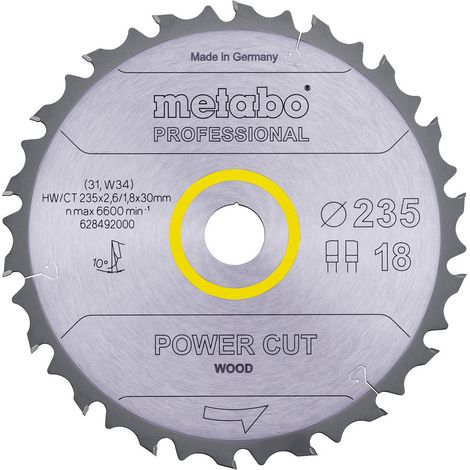 Metabo Sägeblatt power cut wood - professional, 235x30, Z18 FZ/FA 10° (1/3)